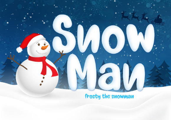 Snow Man Font: A Chunky Display Typeface for Handmade Labels and Shop Branding